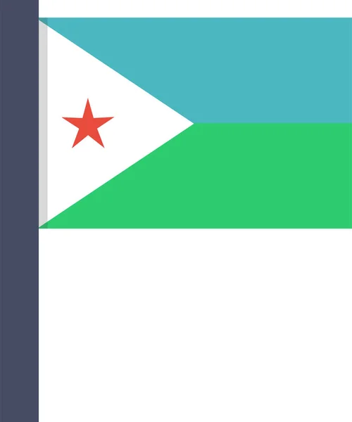 Country Djibouti Flag Icon Flat Style — 图库矢量图片