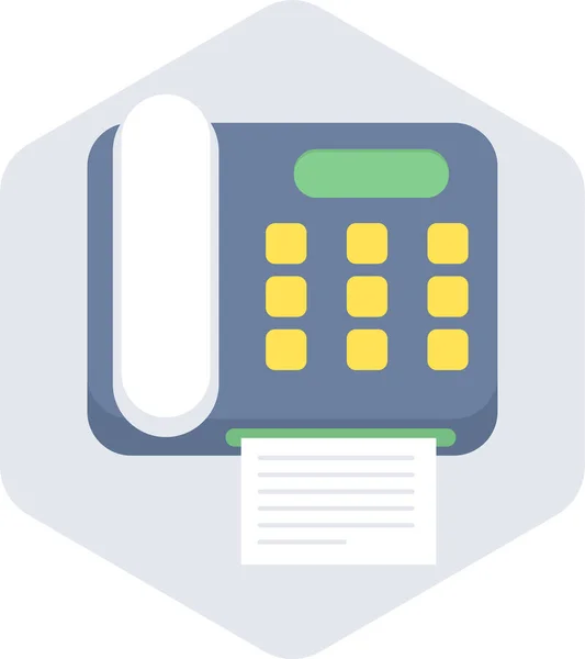 Fax Machine Flat Icon Flat Style — Stock Vector