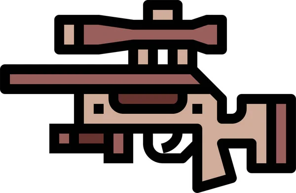 Fusil Fuego Icono Tiro Categoría Guerra Militar — Vector de stock