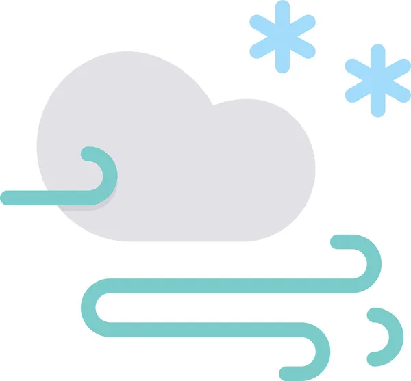 Σύννεφο Πρόβλεψη Χιονιού Εικονίδιο Επίπεδη Στυλ — Διανυσματικό Αρχείο