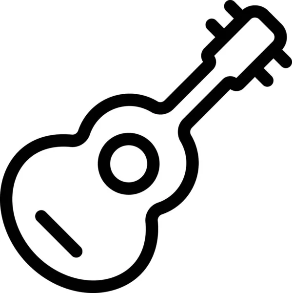 Icono Guitarra Audio Acústico Estilo Esquema — Vector de stock