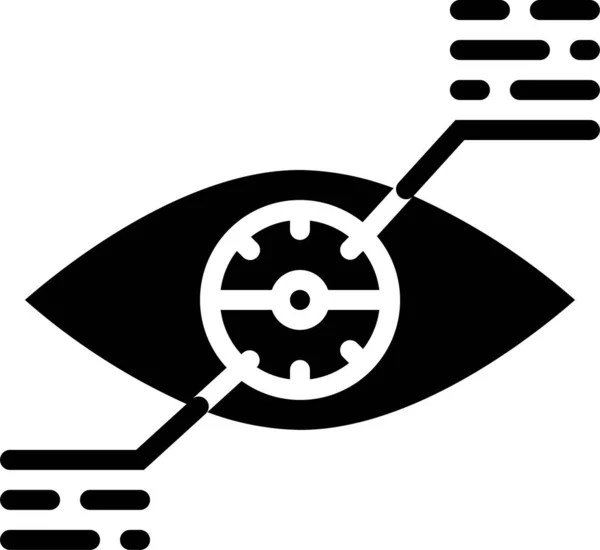 Ikona Digitální Oční Reality Pevném Stylu — Stockový vektor