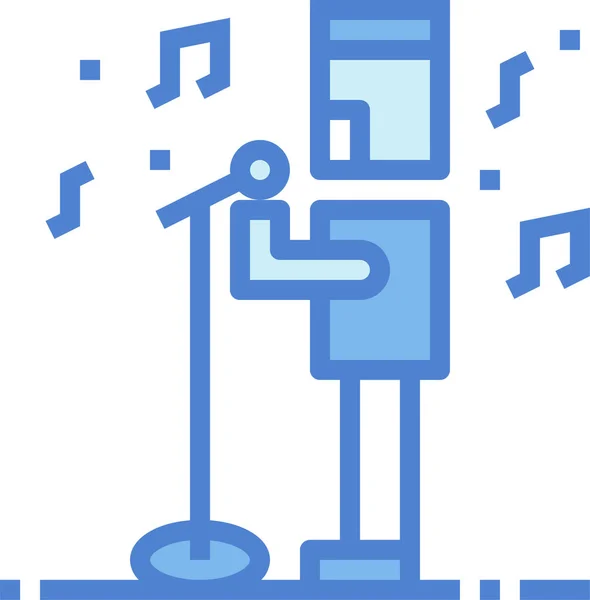 Artistic Music Performer Icon Filled Outline Style — Stock Vector