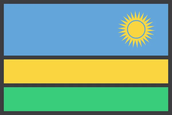 Icono Bandera Del País Africano Estilo Contorno Lleno — Vector de stock