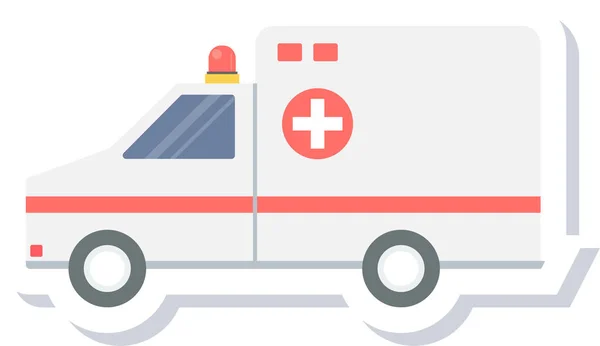 Ambulance Bus Doctor Icon Flat Style — Stock Vector