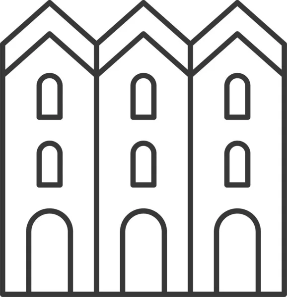 Икона Архитектурного Строительства Города Стиле Наброска — стоковый вектор