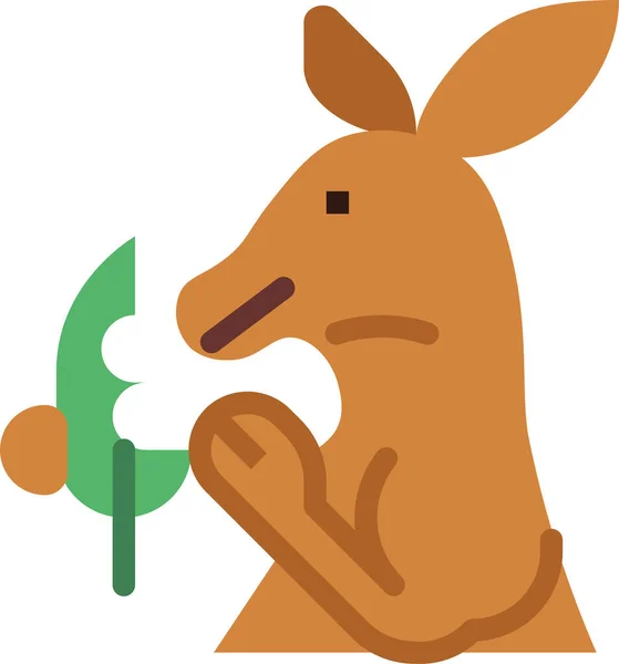 Kangourou Manger Icône Animale — Image vectorielle