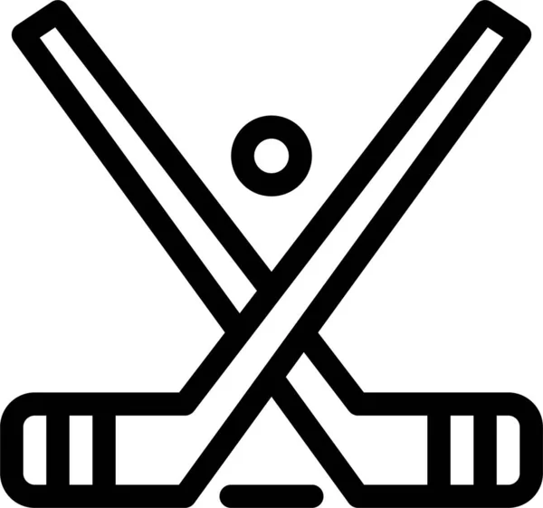 Emblema Icono Hockey Sobre Hielo Estilo Esquema — Archivo Imágenes Vectoriales