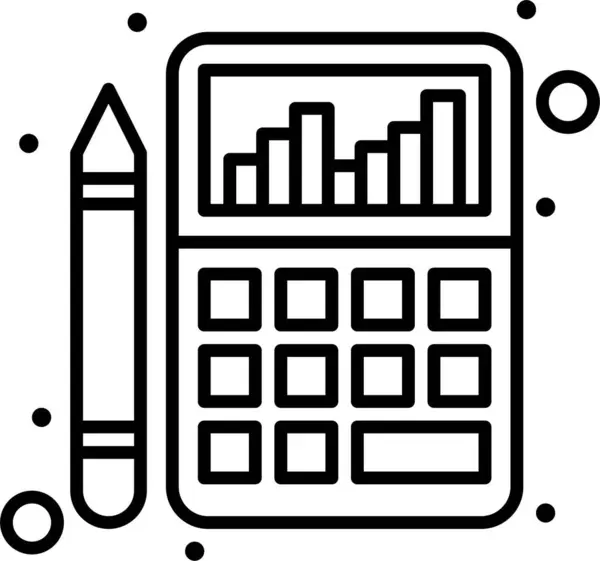 Ikona Kalkulatora Budżetu Księgowego Zarysie — Wektor stockowy