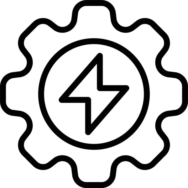 Icono Engranaje Energía Eléctrica — Vector de stock