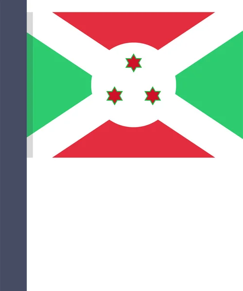 Burundi Kraj Bandera Ikona Płaskim Stylu — Wektor stockowy