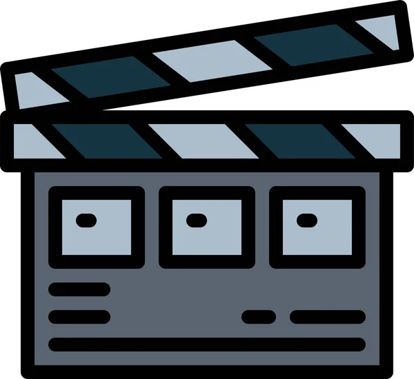 Kino Clapper Clapperboard Ikone Ausgefülltem Outline Stil — Stockvektor