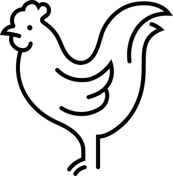 鳥の鶏のコックアイコン — ストックベクタ