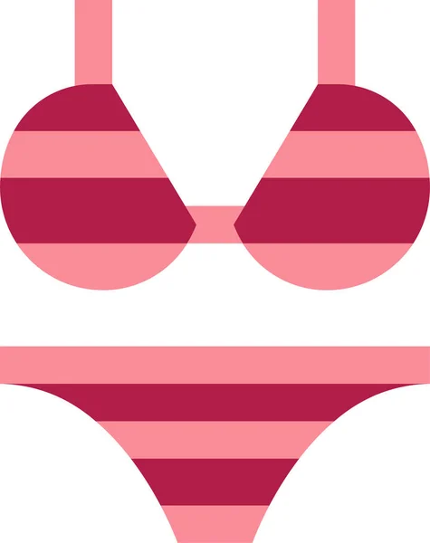 Ikona Damskiego Stylu Bikini Płaskim Stylu — Wektor stockowy