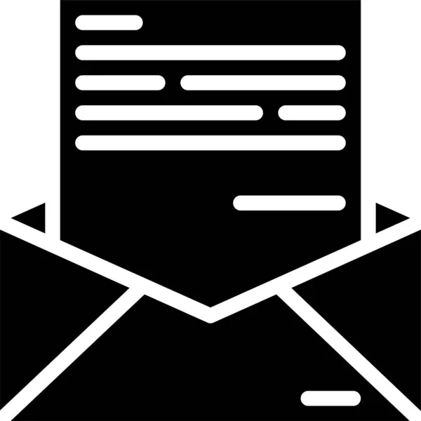 Contact Lettre Mail Icône Dans Style Solide — Image vectorielle