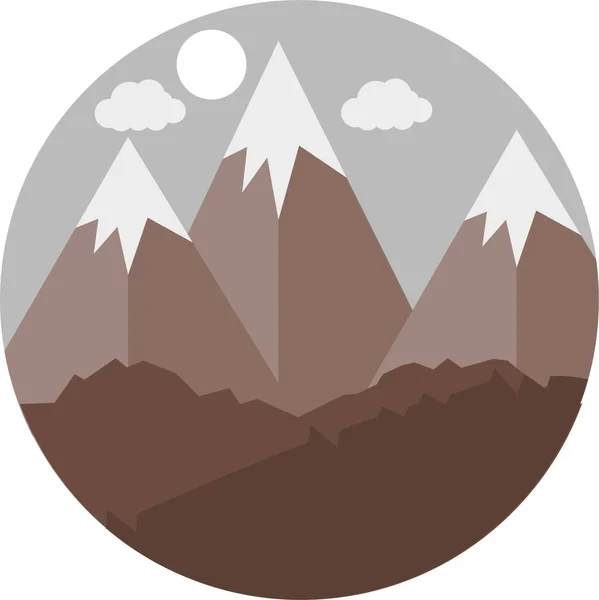 Colina Montaña Colinas Icono Estilo Plano — Vector de stock