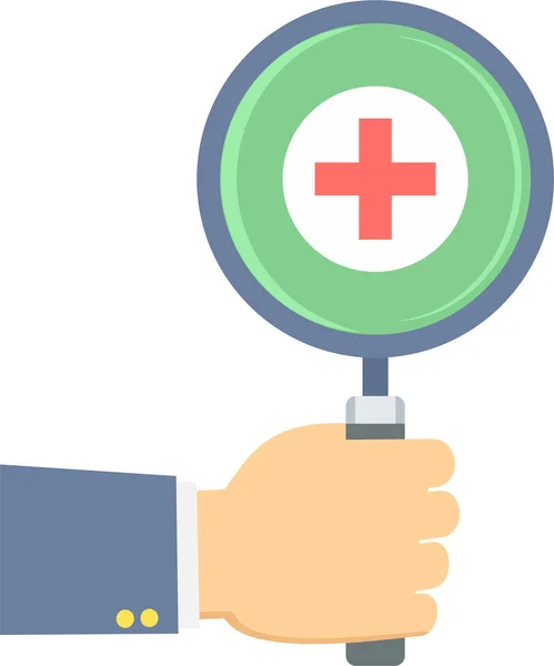 Medical Search Emergency Icon Flat Style — Stock Vector