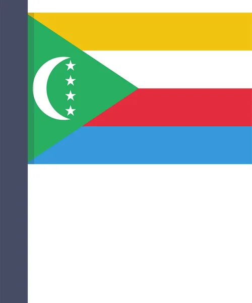 Comoros Ülke Bayrağı Simgesi Düz Stil — Stok Vektör