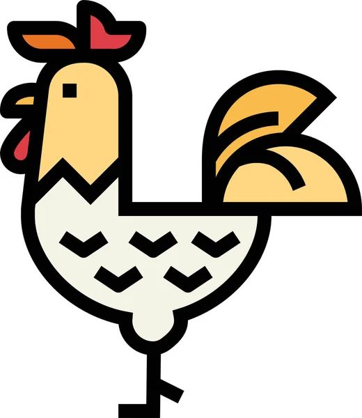 Animal Bird Farm Icon Filled Outline Style — Stock Vector
