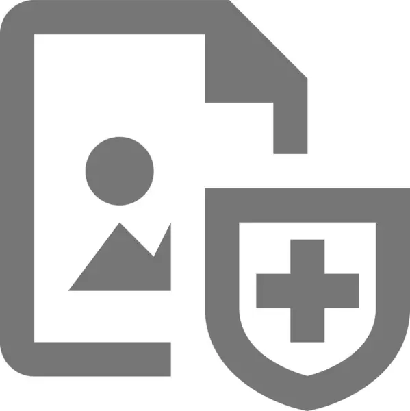File Shield Image Icon Outline Style — 图库矢量图片