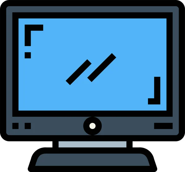 Monitor Scherm Technologie Pictogram Gevulde Outline Stijl — Stockvector