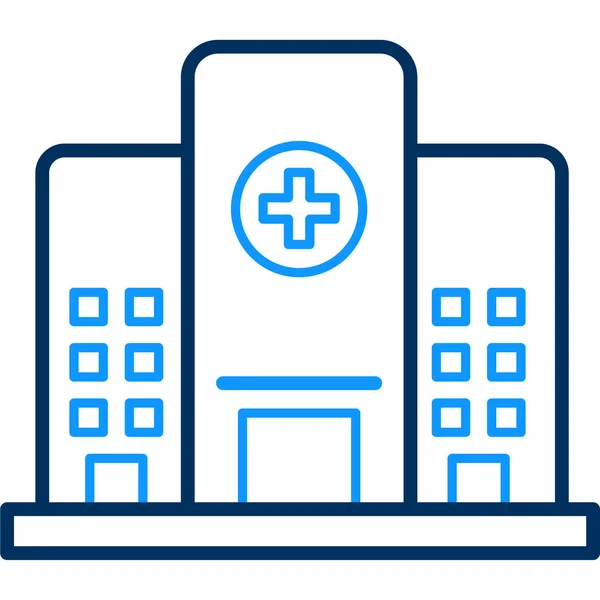 Edificio Cuidado Médico Icono Estilo Del Esquema — Vector de stock