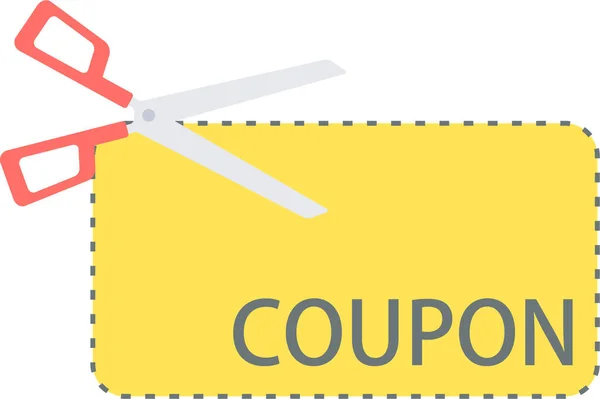 Coupon Discount Label Icon Flat Style — Stock Vector