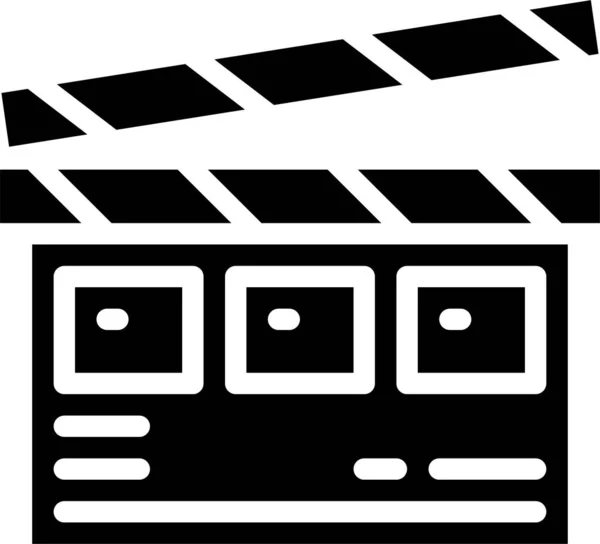 Kino Clapper Clapperboard Icon Soliden Stil — Stockvektor