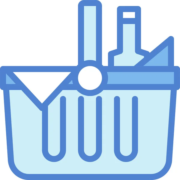 Basket Camping Cart Icon — Stock Vector