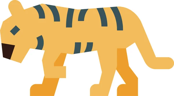 Tigre Mamífero Fauna Icono — Vector de stock