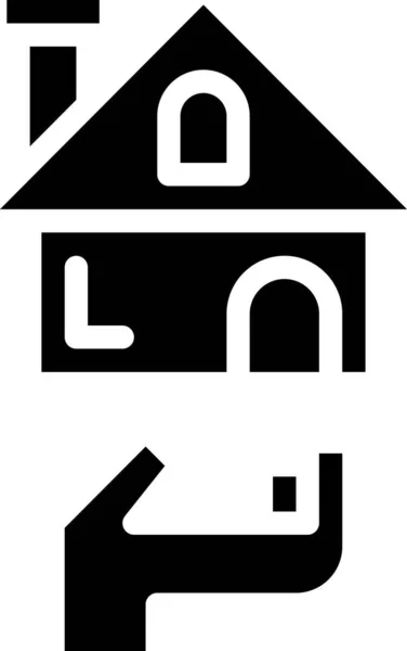 Building Home House Icon Solid Style — Stock Vector