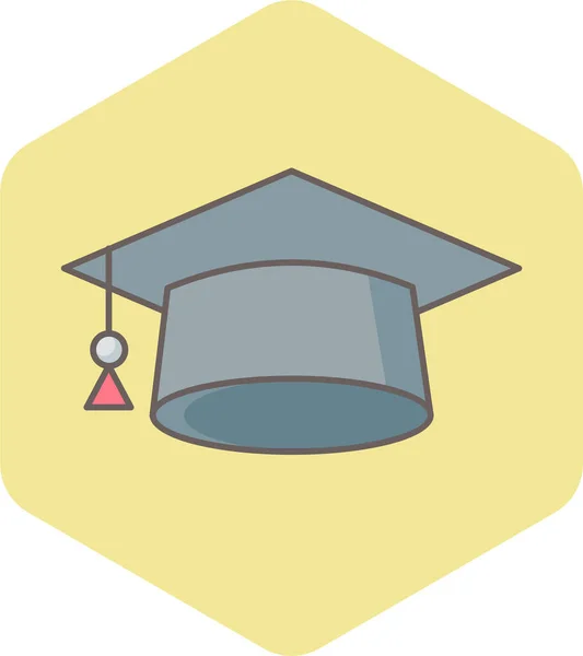 Diplomás Főiskolai Diploma Ikon Lapos Stílusban — Stock Vector