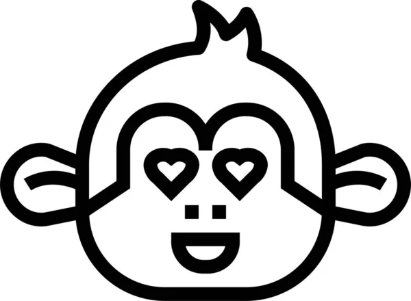 Ícone Mamífero Animal Macaco Estilo Esboço —  Vetores de Stock