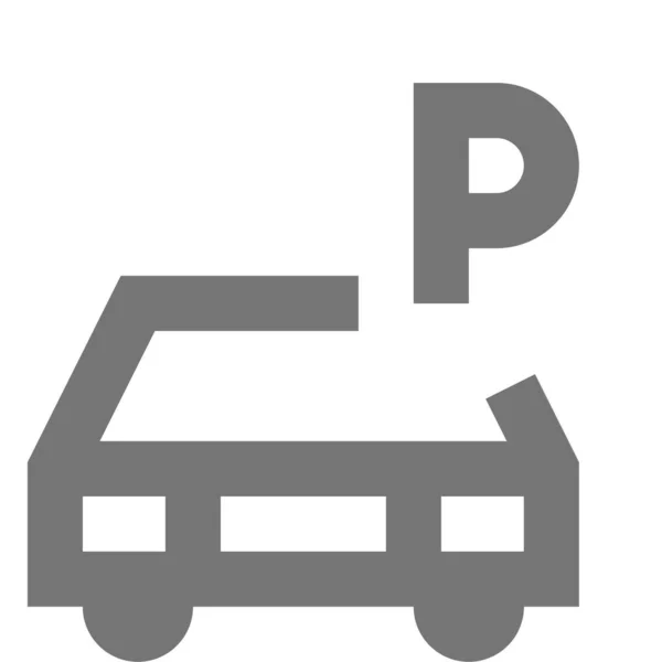 Coche Aparcamiento Icono Transporte Estilo Esquema — Vector de stock