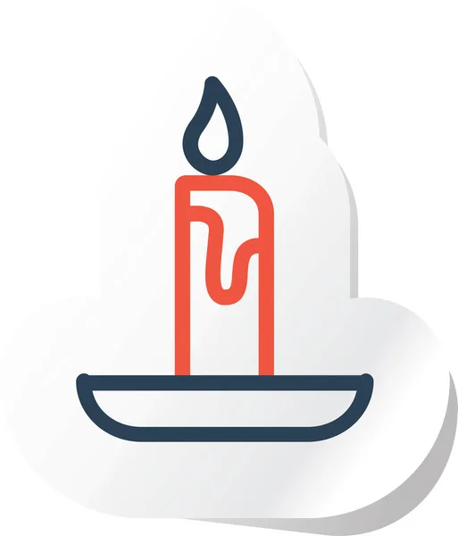 Candle Celebration Festival Icon Outline Style — Stock Vector