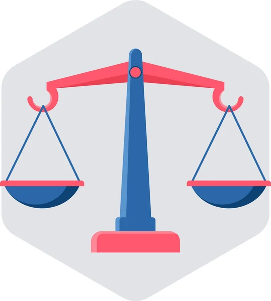 Scales Balance Justice Icon Flat Style — Stock Vector