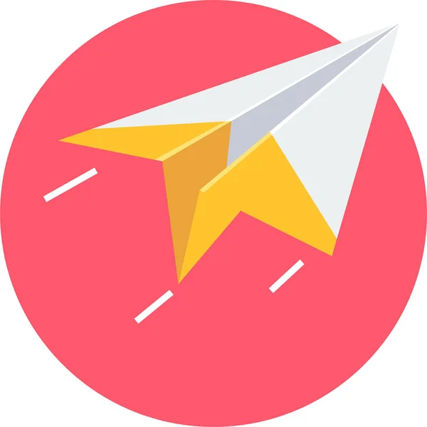 Launch Paper Plane Icon Flat Style — Stock Vector