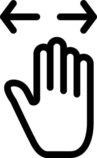 Gebaar Hand Links Pictogram Omtrek Stijl — Stockvector