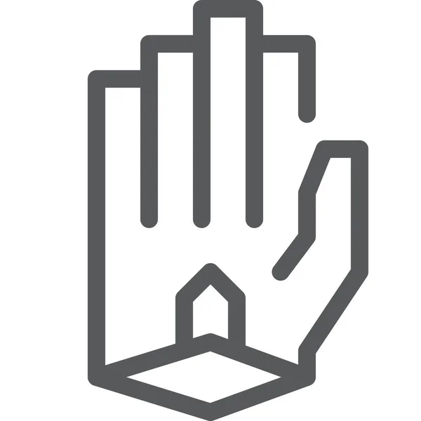 Ropa Guantes Fríos Icono Estilo Del Esquema — Vector de stock