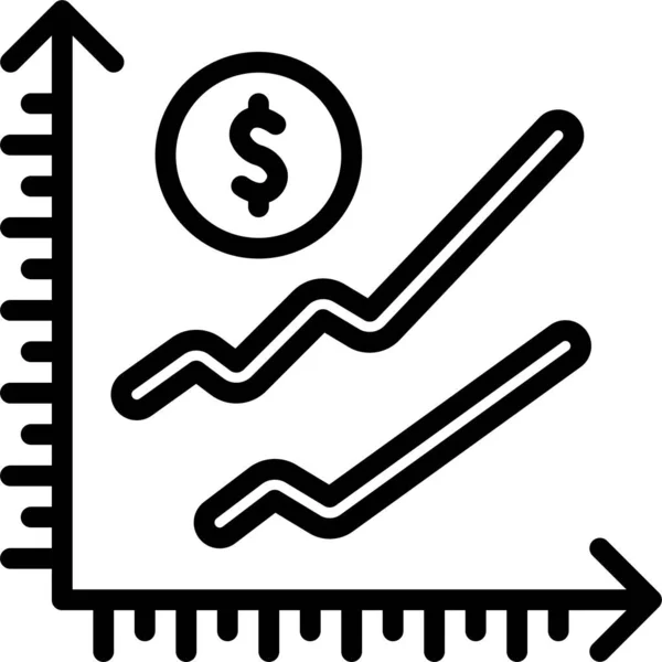 Icona Del Rapporto Grafico Linee — Vettoriale Stock