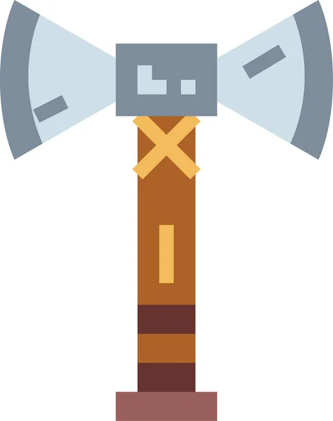 Axe Fantasy Legend Icon Flat Style — Stock Vector