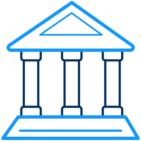 Bank Épület Intézmény Ikon Vázlatos Stílusban — Stock Vector
