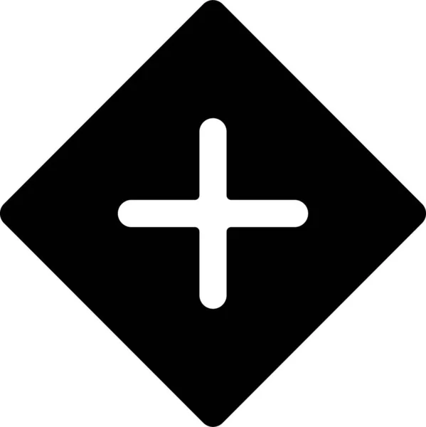 Ikona Transportu Drogowego Skrzyżowania Stałym Stylu — Wektor stockowy