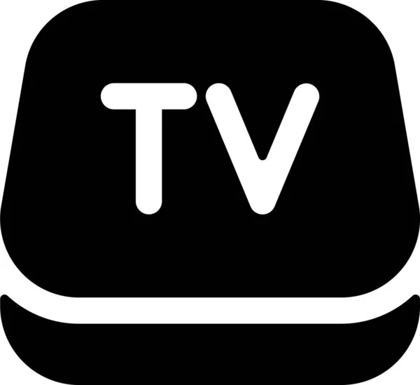 Icono Manzana Televisión Moderna Estilo Sólido — Vector de stock