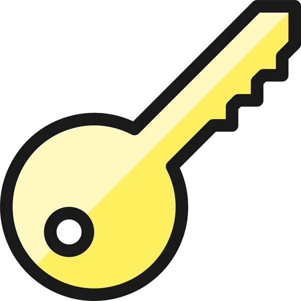 Login Key Filled Outline Icon Filled Outline Style — Stockvektor