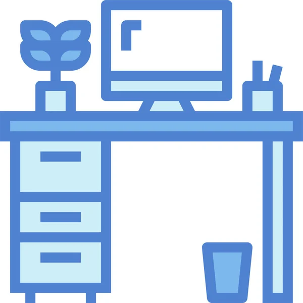 企业管理类别中的计算机桌面家具图标 — 图库矢量图片