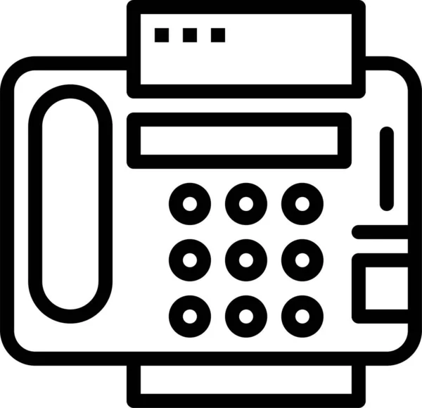 Kommunikations Faxmaterial Symbol Umriss Stil — Stockvektor