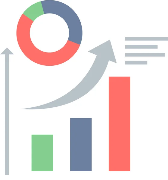 Analyse Analytics Business Icoon Platte Stijl — Stockvector