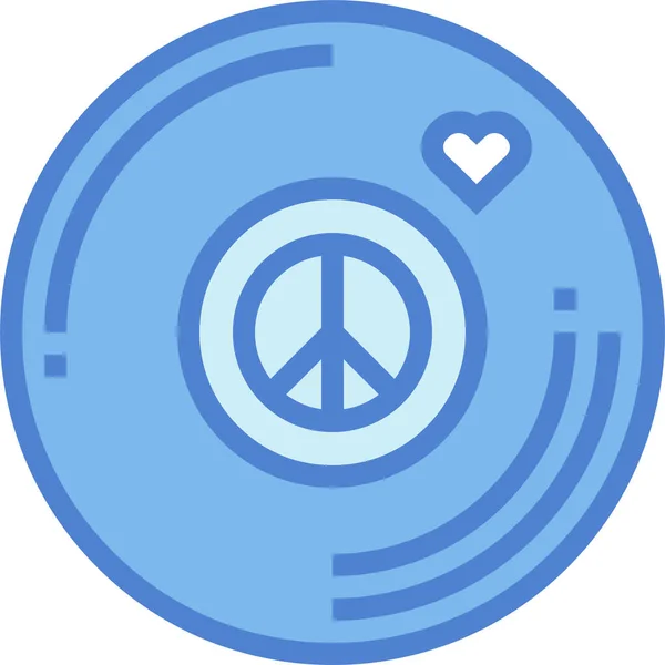 Love Music Peace Icon Full Outline Style — стоковый вектор