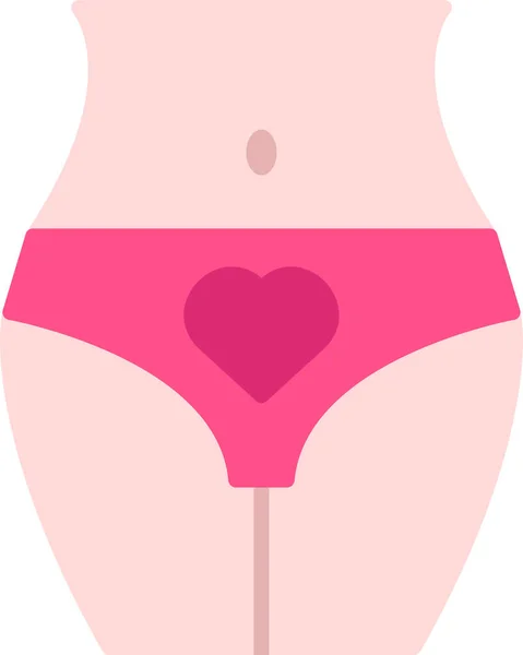 Bikini Lingerie Love Icon Flat Style — 스톡 벡터